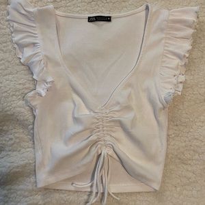 Zara white crop top. Size S.